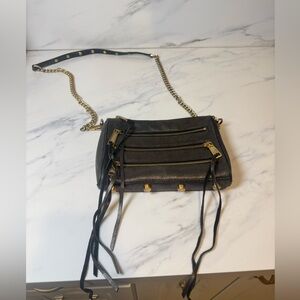 Rebecca Minkoff fringe metallic gold hardware Crossbody purse
